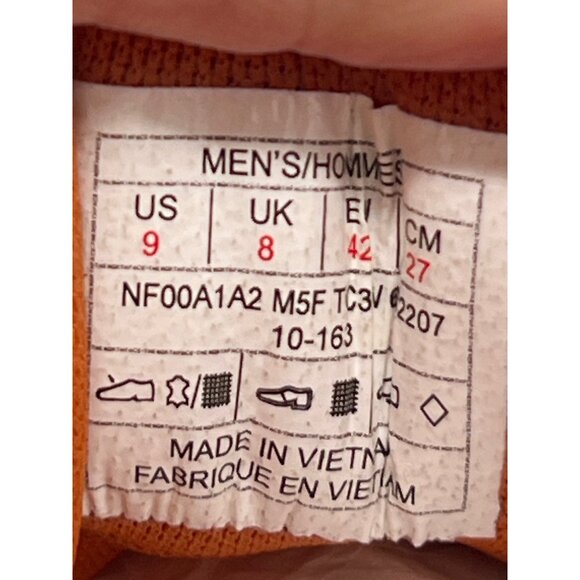 The North Face Storm Hike Brown Orange Single Right Shoe Size 9 Trail Sneaker - Picture 7 of 7